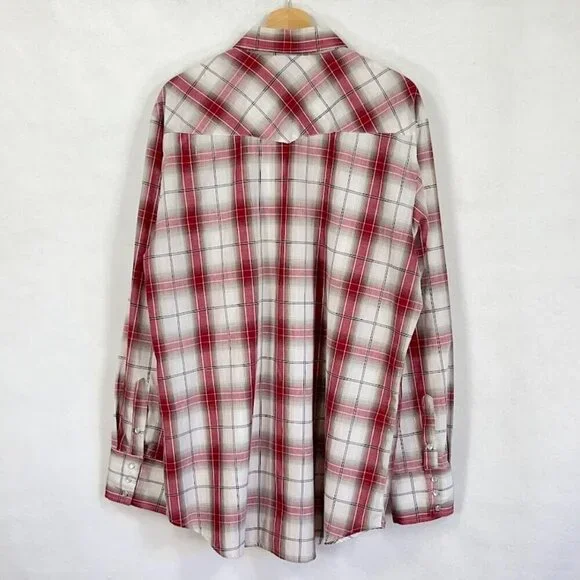 Roper Men's Pearl Snap Shirt Plaid Cowboy Farm Core Western Rodeo XL - Picture 3 of 6